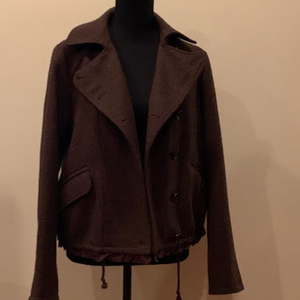 Gap Womens Brown Wool Tweed Jacket in Size Medium